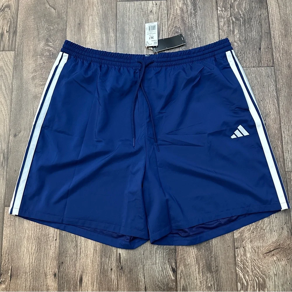 Adidas Multi Sport 3 Stripes Shorts Men’s Size 3XLT Dark Blue White